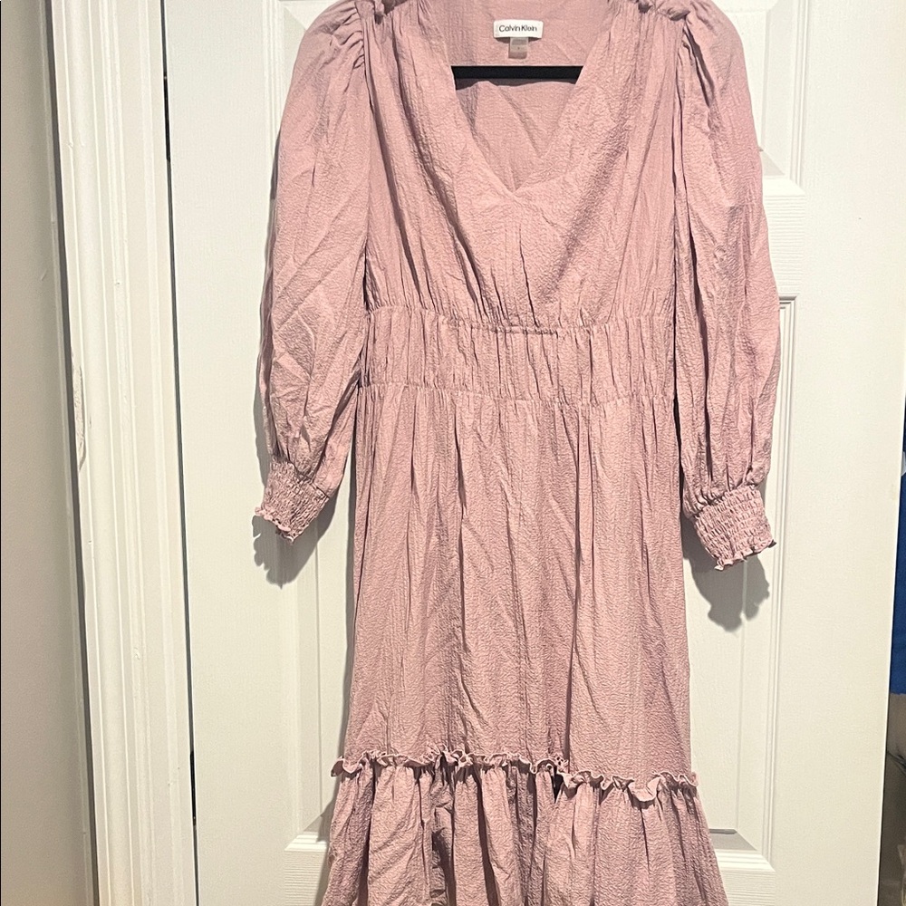 Calvin Klein Blush Pink Ruffle Dress